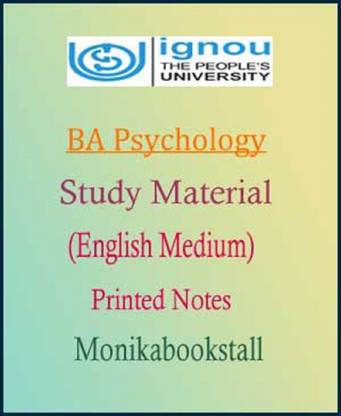 Ignou - BA Psychology - Optional Printed Notes - (Printout Study Material) - English Medium