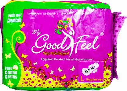 my good feel 100 % pure Cotton,Regular Flow (L), Combo pack of 7 Sanitary Pad