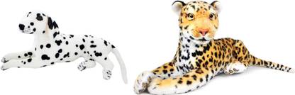 CREATIVEVILLA COMBO OF TWO DALMATIAN DOG (47 CM) & LEOPARD (40 CM) STUFFED PLUSH SOFT TOY CVDDOG50LEOPARD40  - 47.002 cm