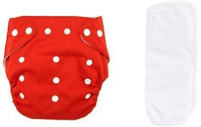 budum budum Pack of 1 Baby Washable Adjustable All In One Baby Button Cotton Cloth Reusable Diaper Nappy With 2 White Microfiber Bamboo Insert Liner Pad (5 Layers) Wet-free Durable For Babies/Toddlers/Infants(BLUE) - New Born