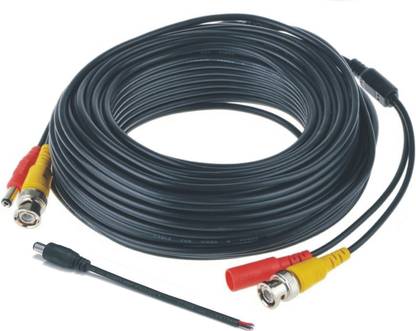 kathiriyas  TV-out Cable DC/BNC Video Power Cable Pre-Made All-in-One Video Security 3+1 Complete Copper CCTV Camera Cable Wire with Two Solid Connectors for CCTV VR Surveillance System Copper Patch Cord (20 meter)