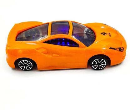 MABS Super Car With 3D Ligth Friction Car Ferrari Model Orange colour