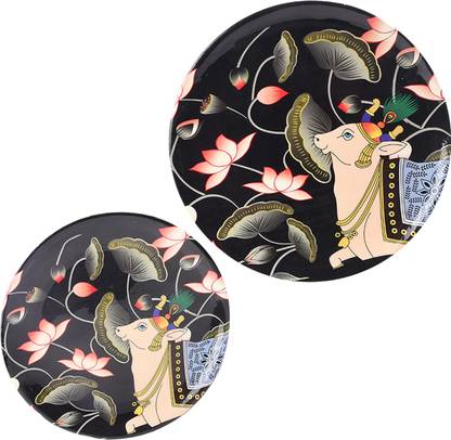 TISTABENE Melanic Floral Black Round plate 2 Pcs Set