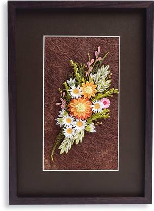 Swapnil Arts Wall Decor/Table Decor Frame- Paper Quilling Flowers Design Size- 13.5" X 10" X 1" (with Easel Stand)