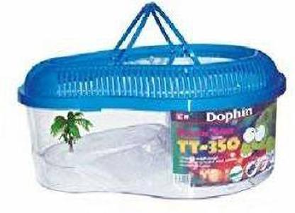 CENTRAL FISH AQUARIUM (CFA) Turtle/Tortoise dophin Tank TT350 Reptile Carrier with Cover and Handle - Perfect for Small Turtles (Plastic Tank) Aquarium Fish Net