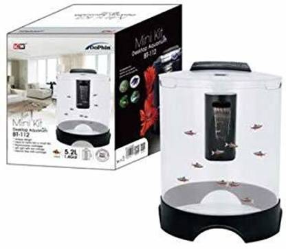 CENTRAL FISH AQUARIUM (CFA) Dophin Mini Tank BT-111 for Betta Fish or Small Fishes (5.6 L) Aquarium Fish Net