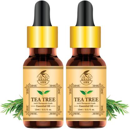 Khadi Ark 100% Pure Australian Tea Tree Essential Oil Pure For Anti Acne & Glowing Skin (Pack of 2)