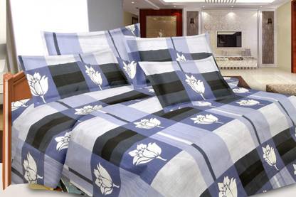 Safari Gold Cotton Double Flat 170 TC Printed Bedsheet