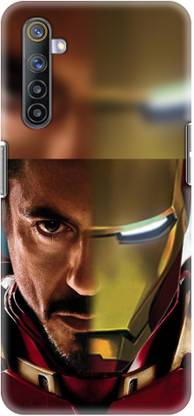 NDCOM Back Cover for REALME 6 Robert Downey Jr Face Iron Man Printed