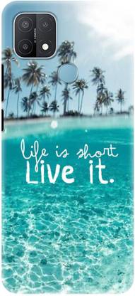 NDCOM Back Cover for OPPO A15 Life Is Short Live It Printed