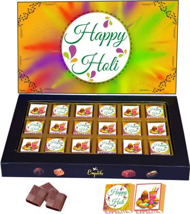 Expelite Holi Gift For Employees - 18 pc Send Colourful Holi Chocolate Gifts Online Bars