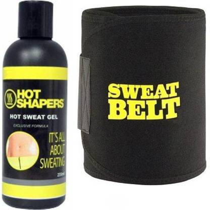 Gabbar Sweat Belt Free Size Fat Burner Weight Loss Wrap With Hot Shapers Slimming Gel Bottle set of 2 | Free Size
