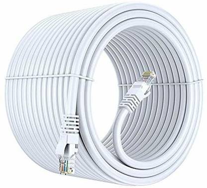Fedus LAN Cable 100 m 100Meter Cat6 Ethernet Cable, Pure Copper, LAN, Cat 6, RJ45, Network, Internet Cable White