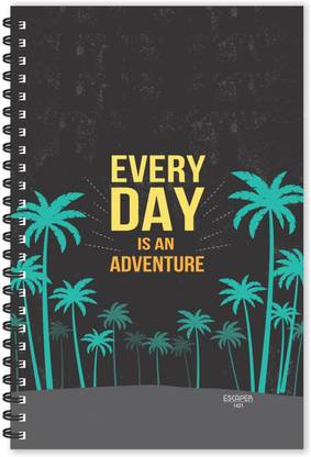 ESCAPER Everyday is an Adventure (Ruled - A5 Size - 8.5 x 5.5 inches) Designer Motivational Diary, Quotes on Notepad A5 Diary Ruled 160 Pages