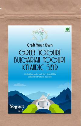 Alla's Posh Flavors Probiotic Yogurt Kit, Make Probiotics-Rich Greek, Bulgarian, Icelandic Yogurt Easily at Home, Non-GMO, 100% Veg | Make Batch-After-Batch Plain Yogurt Powder