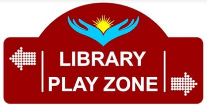 JEEPL LIBRARY PLAY ZONE SIGNAGE, ACP WITH VINYL 4X8 INCHES (7006 LIBRARY PLAY ZONE) Emergency Sign