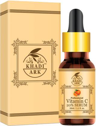 Khadi Ark Professional 20% Vitamin C Serum with Hyaluronic Acid and Vitamin E For Glowing Facial Skin, Anti Acne, Anti Dark Circle, Lighten Dark Spots and Repairing Damaged Skin