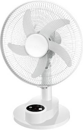 DPM F103 DIGITAL FAN (14 INCH ) WITH LED Multi-function dual-mode power supply fan Built-in LED lighting function Five-leaf air supply: strong and even wind Free swing head: a wider range of air supply 90 mm 5 Blade Table Fan