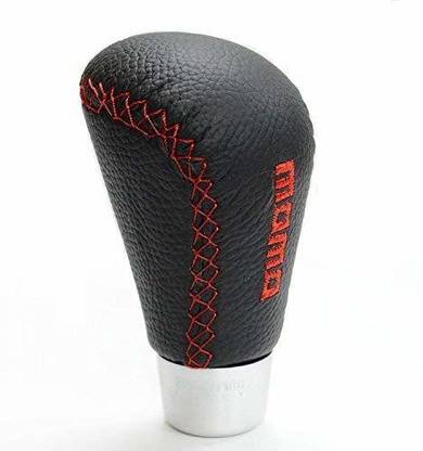 JAINFAM Universal Imported Momo Gear Shift Knobs Velvet Wrapped (Black Red) Gear Shift Collar