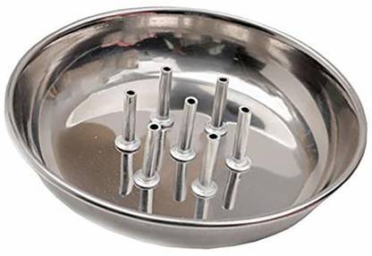 aaradhya 7 Sticks Agarbatti Plate set of 2 Steel Incense Holder Set