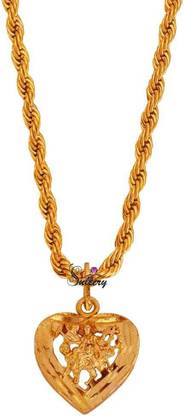 Sullery Hindu Lord Durga Kali Shakthi Shakti Maa Chamunda Kaali Aadishakti Maha Maya Yogini Heart Locket Gold-plated Brass Pendant