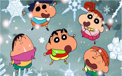 Shin Chan Cartoon Wall Poster For Room With Gloss Lamination M3 Paper Print