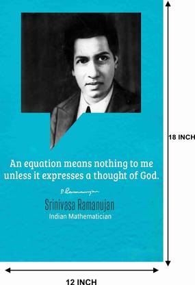 Srinivasa Ramanujan Mathematician Wall Poster For Room With Gloss Lamination M2 Paper Print