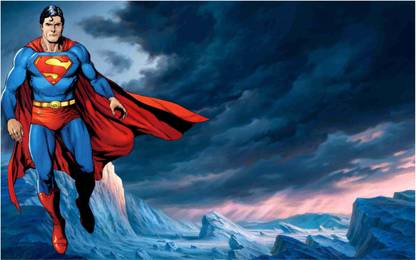 Superman Wall Poster For Room With Gloss Lamination M15 Paper Print