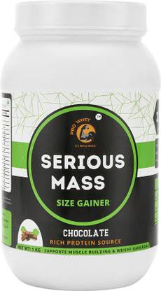 pro whey P Whey Serious Mass Size Gainer Protein Powder - Rich Chocolate Flavour (1kg) Whey Protein