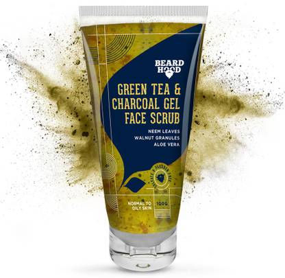 BEARDHOOD GREEN TEA & CHARCOAL GEL FACE SCRUB Scrub