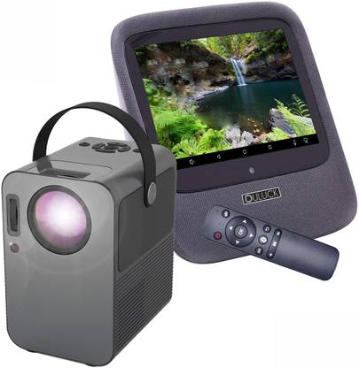 Duluck Clazio Show (3 hrs of battery playtime) combined with WZATCO FULL HD (1080P) LED Projector 120" sharp bright image makes Private Home Theater Entertainment with 10W HI fidelity deep sound, Clazio show a 2K Multi-Touch Screen WiFi Android Mini TV has Both Alexa & ok Google Built-in with lots of other utilities. Both can play together or independently.