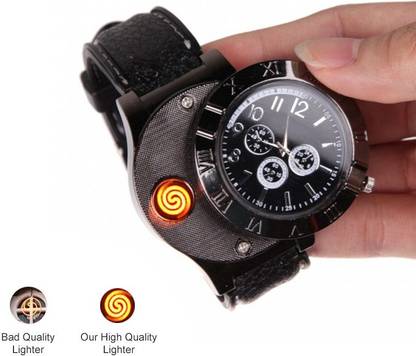 Explorer 200-300 Time Ignition After Full Charged |Beautiful Gifting Box- Perfect Gift For Cigarette Lovers ™ Stylish Analogue Display Quartz Movement Design Cum Rechargeable Flameless Lighter |Micro USB Charging Cable And Electric Rechargeable Lighter Cigarette Lighter | Cigarette Lighter, USB Cable