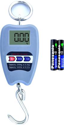 AMAZECARE Mini Crane Scale 200kg Hanging Scale Digital Hanging Scale Weighing Scale with 2 AA Battery Free Weighing Scale