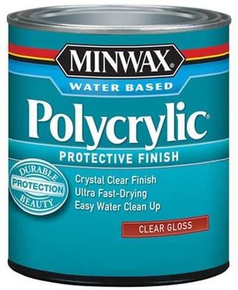 minvax 255554444 Minwaxc Polycrylic Water Based Protective Finishes, 1/2 Pint, Gloss Wood Varnish
