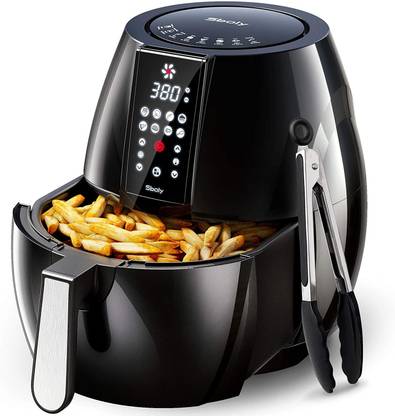 Sboly 8 Mode Air Fryer with LCD Digital Touch Screen, 6.3Qt Airfryer Includes One set of Cooking Tongs and Recipe Book, with a Water-based Non-stick Coating Grill Shelf and Frying Basket Air Fryer