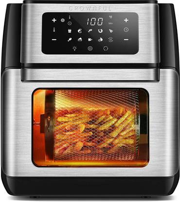 CROWNFUL 9-in-1 Air Fryer Toaster Oven, Convection Roaster with Rotisserie & Dehydrator, 10.6 Quart, Digital LCD Touch Screen, Accessories and Recipe Included Air Fryer