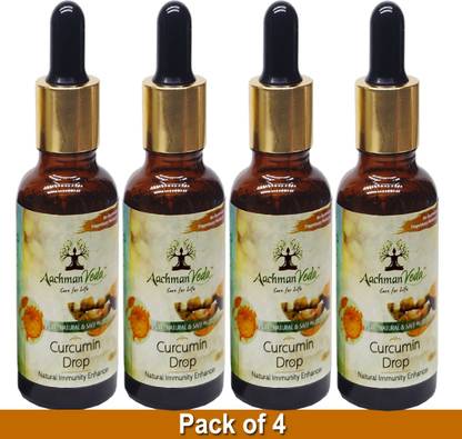 Aachman Veda Curcumin Drops Pack of 4 For Immunity & Strength