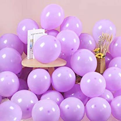 SOI Solid Pastel Colored Balloons, Pastel Party Decorations, Macaron Birthday Decorations for Girls, Pastel Baby Shower Decorations, Pastel Birthday Balloons Purple Color Pack of 50 Pcs Balloon