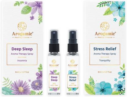 Arogamic Deep Sleep & Stress Relief Aromatherapy Sprays Combo Pack | Helps Calm Your Mind & Provides Relief from Insomnia | Eases Anxiety for Better Sleep Quality | Prepared using Therapeutic Grade Essential Oils