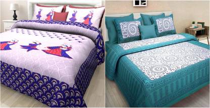 JAIPUR PRINTS 180 TC Cotton King Solid Flat Bedsheet