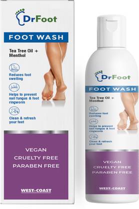 Dr Foot Foot Wash with Tea Tree Oil, Menthol for Helps to Prevent Nail Fungus & Foot Ringworm, Clean & Refresh Your Feet – 100ml