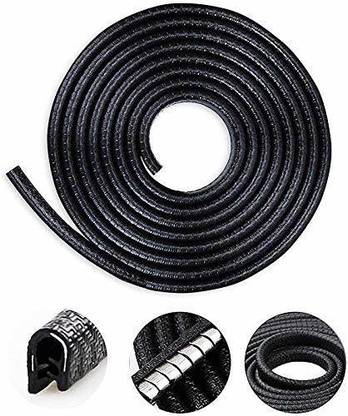 JAINFAM Car Door Edge Trim Moulding Rubber Strip Seal Guard Scratch Protect (U Shape) Car Beading Roll 5 Meter(Black) Car Beading Roll For Door