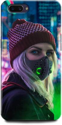 WallCraft Back Cover for Realme C1, RMX1811 GIRL, MASK, CUTE GIRL, ART, ANIME, RESPIRATOR, TEXTURE, MASK GIRL