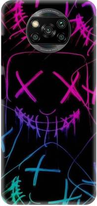 NDCOM Back Cover for POCO X3 PRO Neon Mask Glitch Printed