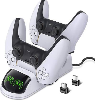 NEW WORLD Playstation 5 Charging Station Dock with LED Indicator, Safety Chip Protection, Dual USB Type C Fast Charging, for Sony DualSense Controller Charging Station
