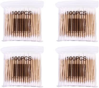 Dharam Enterprises Cotton Swab Double Head Beauty Makeup Cotton Buds Swab Wood Sticks Ears Cleaning Health Care Eco Friendly (400 Units)