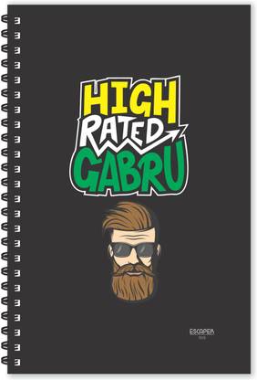 ESCAPER HIigh Rated Gabru Hindi Quotes Diary (Ruled - A5 Size - 8.5 x 5.5 inches), Slogan Diary, Quotes on Diary, Funny Quotes Notepad A5 Diary Ruled 160 Pages