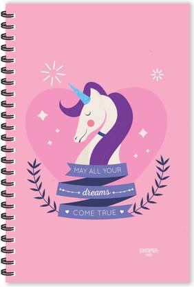 ESCAPER May All Your Dreams Come True (Ruled - A5 Size - 8 Designer Unicorn Diary, Zodiac Diary, Horoscope Notepad A5 Diary Ruled 160 Pages