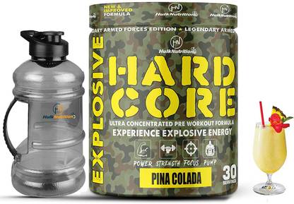 Hulk Nutrition Hard Core Pre-Workout For Explosive Energy With Muscle Pump & Caffeinated Punch Sports Drink