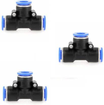 sl sales Pneumatic Quick Connect 3 Way 10MM T-Type Push-in Plastic Pipe Tube Fittings Jointer 10MM (3-PCS) Hose Connector